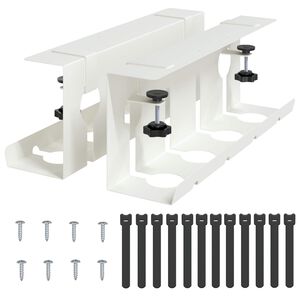 vidaXL Kabli haldamise tray laua all 2 tk Valge 43 x 10 x 15 cm Teras