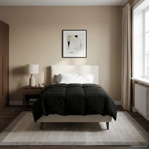 vidaXL Talve tek Rapistatud Must 155 x 220 cm Mikrokiud