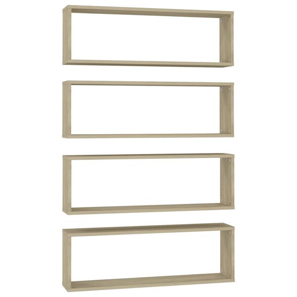 vidaXL kuubikukujulised seinariiulid 4 tk Sonoma 80x15x26,5 cm