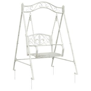 vidaXL Kiikpink Teras 113 x 121,5 x 168 cm Antikvalge
