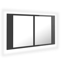vidaXL LED-peeglikapp kõrgläikega hall 80 x 12 x 45 cm, akrüül