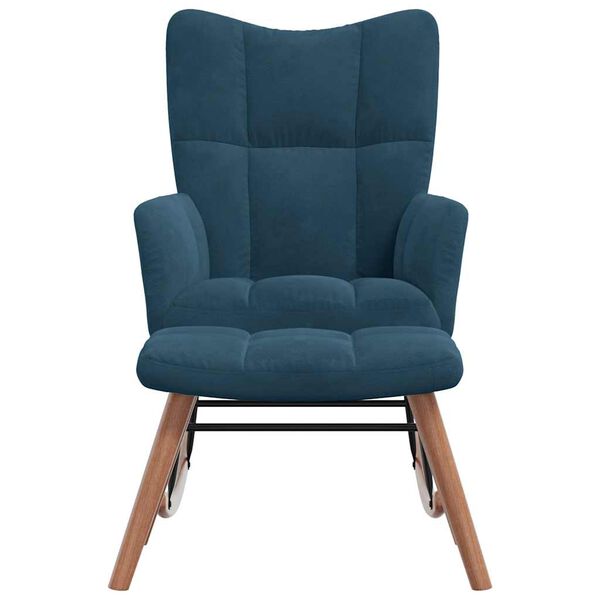 vidaXL kiiktool taburetiga, sinine samet