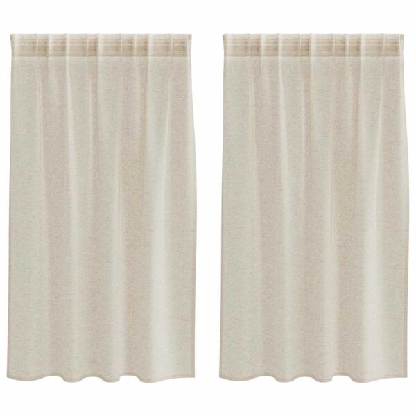 vidaXL Voile Kardin 2 pcs Liivakarva 140 x 140 cm Polüester