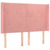 vidaXL LED-voodipeats, roosa, 147x16x118/128 cm, samet