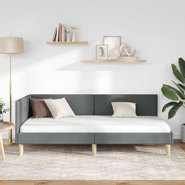 vidaXL Nurgavoodi raam peaga Tumehall 90 cm x 200 cm Samet