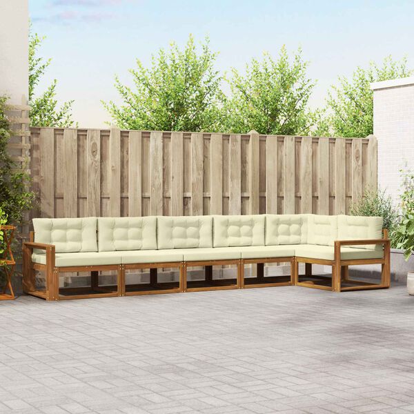 vidaXL V&auml;li diivanikomplekt padjaga 6 pcs Looduslik ja kreem