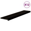 vidaXL trepiastmed 12 tk, pruunmust, 120x30x2 cm, tammepuit