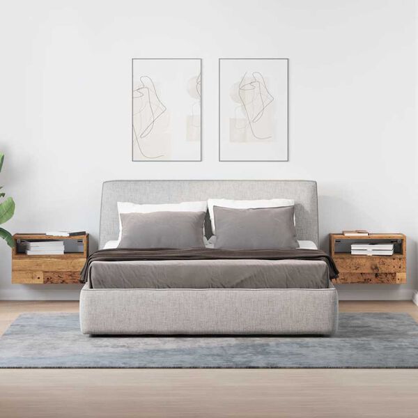 vidaXL seinale kinnitatavad &ouml;&ouml;kapid, 2 tk, vana puit 45x26x28,5 cm