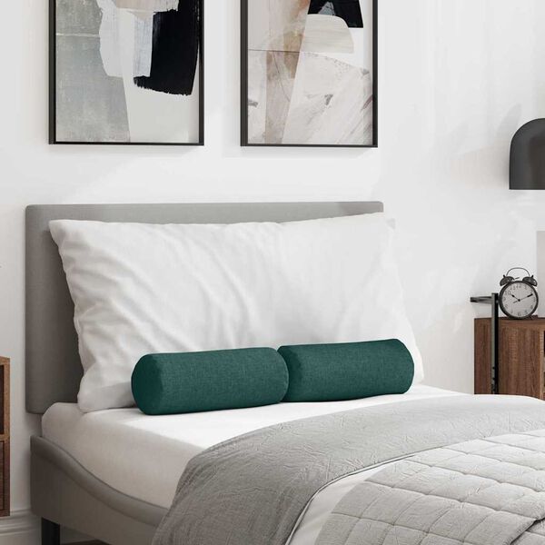 vidaXL Padjad 2 pcs Tume rohelise &Oslash; 15 x 40 cm kangas