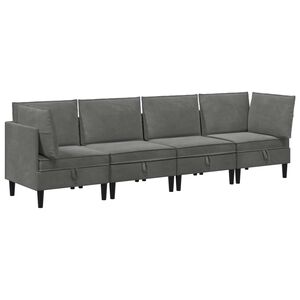 vidaXL Elutoa m&ouml;&ouml;bliseade padjaga ladustamisega 4 pcs Tumehall Samet