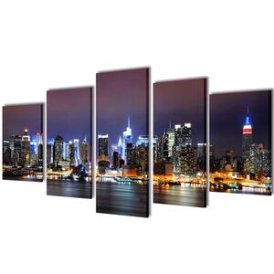 V&auml;rviline New Yorgi siluetiga l&otilde;uend seinale 100 x 50 cm