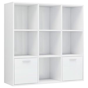 vidaXL raamaturiiul k&otilde;rgl&auml;ikega valge 98 x 30 x 98 cm tehispuit