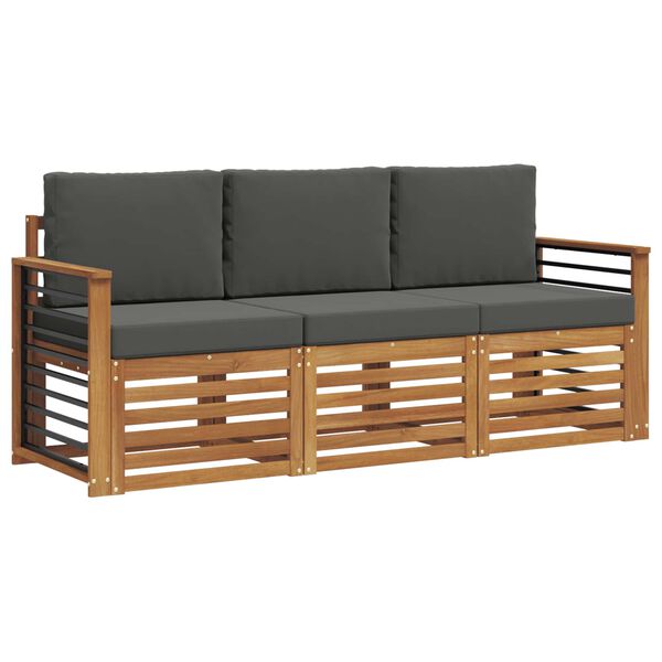 vidaXL Diivanikomplektid 3 pcs Looduslik ja antriit Tugev akatsiapuu