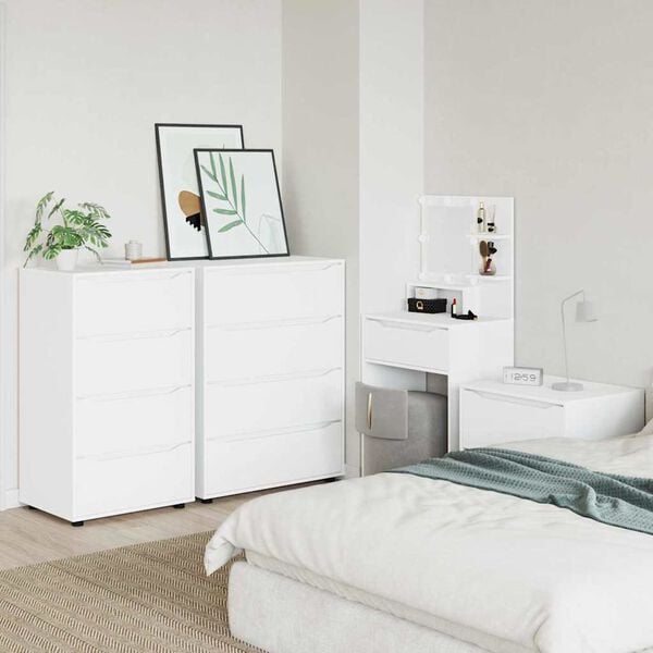 vidaXL Ladustamiskapid 2 pcs Valge 60 x 48 x 105 cm Tehispuit