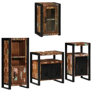 vidaXL Vannitoa m&ouml;&ouml;bleset 4 pcs Mitmev&auml;rviline Tugev taastatud puit
