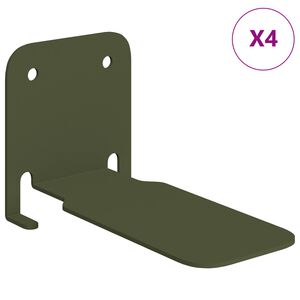 vidaXL Ujuv riiul riiuliga 4 pcs K&uuml;pset roheline 6 x 10,8 x 6,6 cm