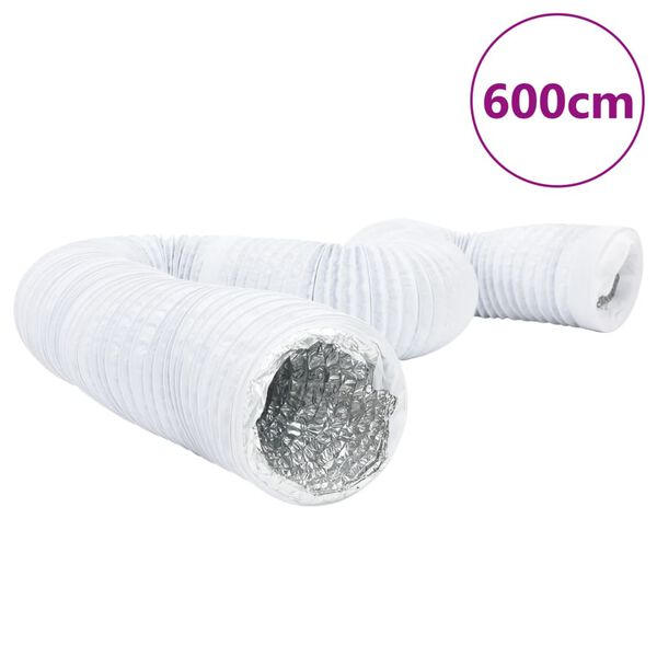 vidaXL ventilatsioonitoru, alumiinium ja PVC, 6 m &Oslash;12,5 cm