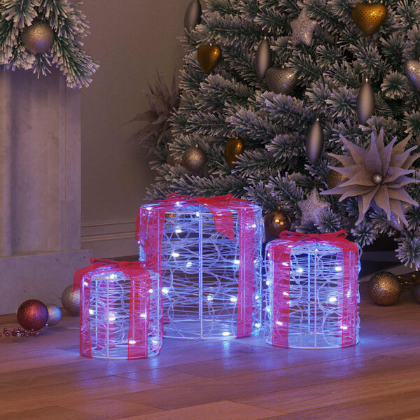 vidaXL Kingituse Karbi Dekoreerimine 3 pcs Sinine 20 x 20 x 21 cm