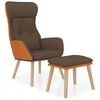 vidaXL puhketool jalapingiga, pruun, kunstnahk ja kangas