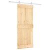 vidaXL Libisev uks Looduslik ja Valge 85 x 210 cm Tahke m&auml;nnipuit