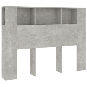 vidaXL voodipeatsi kapp, betoonhall, 140 x 18,5 x 104,5 cm