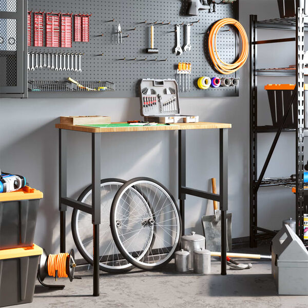 vidaXL t&ouml;&ouml;laud, helepruun, 100x60x(71,5-98) cm, tammepuit, ristk&uuml;lik