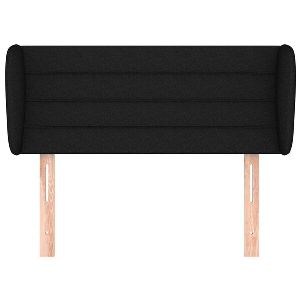 vidaXL voodipeats servadega, must, 103x23x78/88 cm, kangas