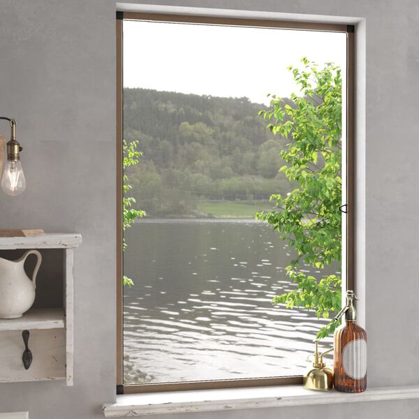 vidaXL putukavõrk aknale pruun 80 x 120 cm