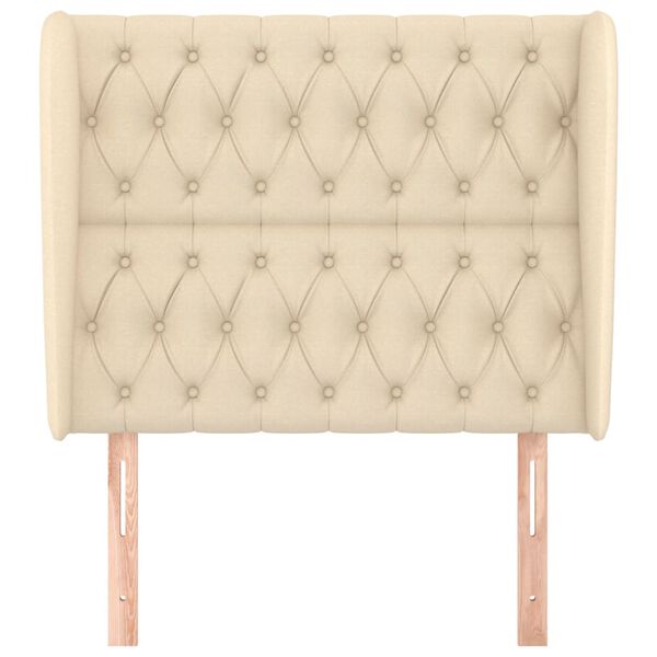 vidaXL voodipeats servadega, kreemjas, 93x23x118/128 cm, kangas