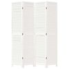vidaXL 4 paneeliga ruumijagaja, valge, Paulownia puit