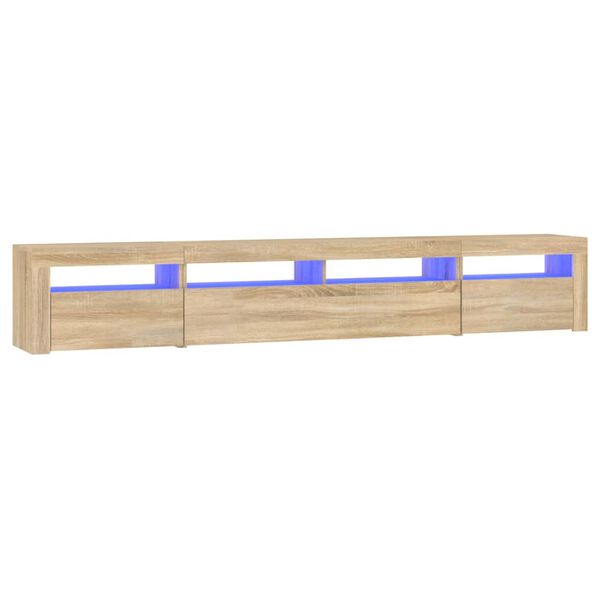 vidaXL telerialus LED-tuledega, Sonoma tamm, 240x35x40 cm