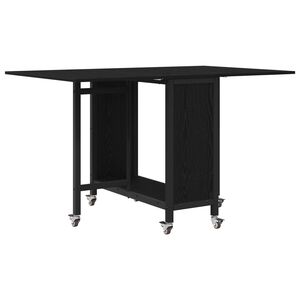 vidaXL Kokkupandav s&ouml;&ouml;gilaud ratastega 130 x 80 x 76,5 cm Tehispuit