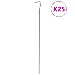 vidaXL telgivaiad 25 tk, 30 cm &Oslash;4 mm, tsingitud teras