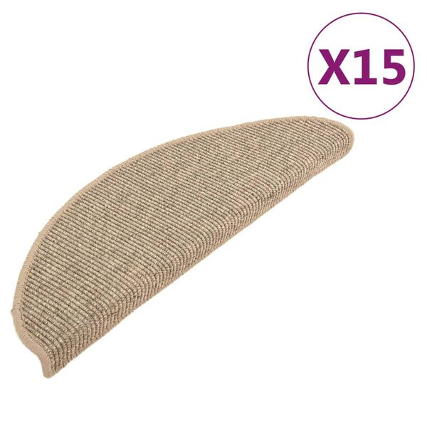 vidaXL trepimatid 15 tk 65 x 21 x 4 cm tumebeež poolringikujuline suur