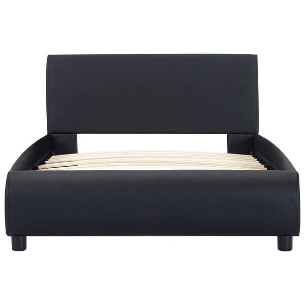 vidaXL voodiraam LEDiga, must, kunstnahast, 100 x 200 cm