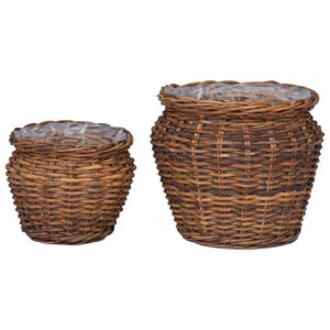 vidaXL Istutuskorv ladustamisega 2 pcs Pruun Lacak Rattan