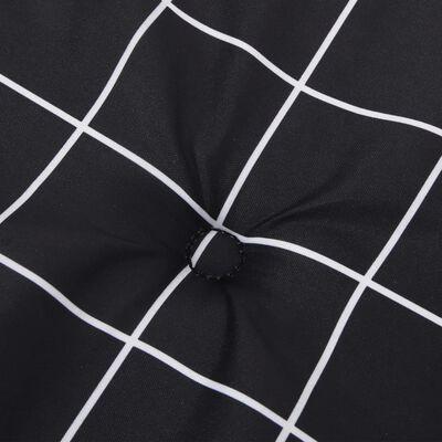 vidaXL aiapingi istmepadi, must ruudumuster, 100 x 50 x 3 cm, kangas