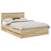 vidaXL Voodi raam sahtliga peaga Sonoma tamm 150 x 200 cm Inseneripuit