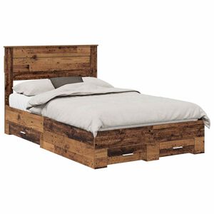 vidaXL Voodi raam peaga sahtliga Vana puit 120 x 190 cm Tehispuit