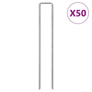 vidaXL U-kujulised maavaiad 50 tk, 20x4 cm, tsingitud teras