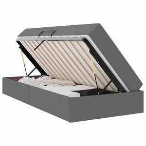 vidaXL Voodi hoiukohaga ja madratsiga Tumehall 90 x 200 cm Pol&uuml;ester