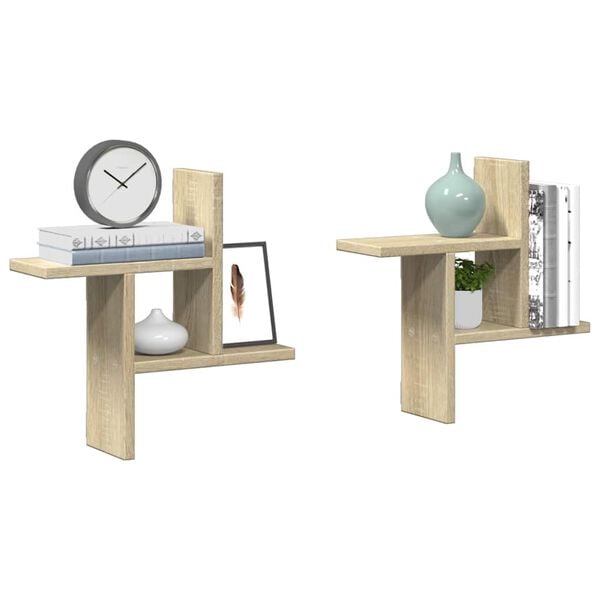 vidaXL seinariiulid 2 tk, Sonoma tamm, 38x12x38 cm, tehispuit