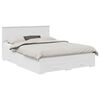 vidaXL Voodi raam peaga sahtliga Valge 150 x 200 cm Tehispuit