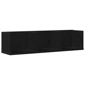 vidaXL Seinariiul riiuliga Must tamm 75 x 18 x 18 cm Tehispuit