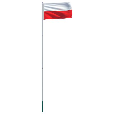 vidaXL Poola lipp ja lipumast, alumiinium, 6 m