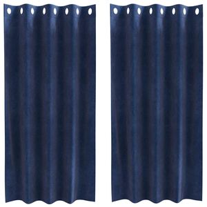 vidaXL Pimendavad kardinad 2 pcs Tumesinine 140 x 175 cm Samet