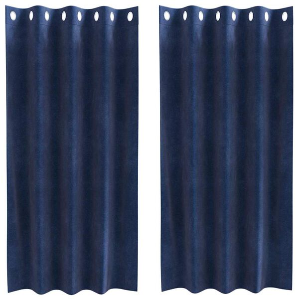 vidaXL Pimendavad kardinad 2 pcs Tumesinine 140 x 175 cm Samet