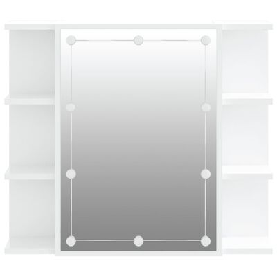 vidaXL peegelkapp LEDiga, valge, 70 x 16,5 x 60 cm