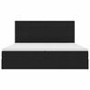 vidaXL Voodi hoiukohaga ja madratsiga peaga Must 200 x 200 cm Samet