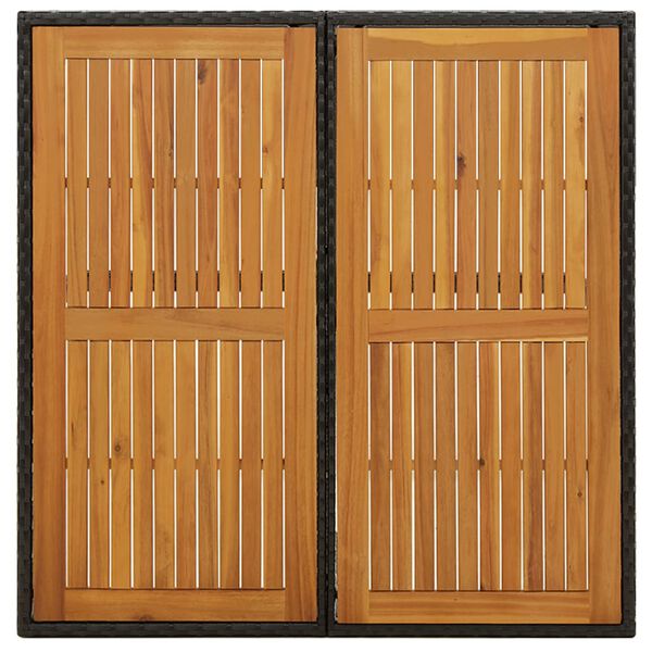 vidaXL aialaud, must, 109 x 107 x 74 cm, polürotang ja akaatsiapuit